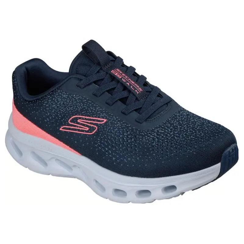 Womens Skechers GO Walk Glide Step 2.0 Vanessa Navy Hot Pink Mesh Shoes