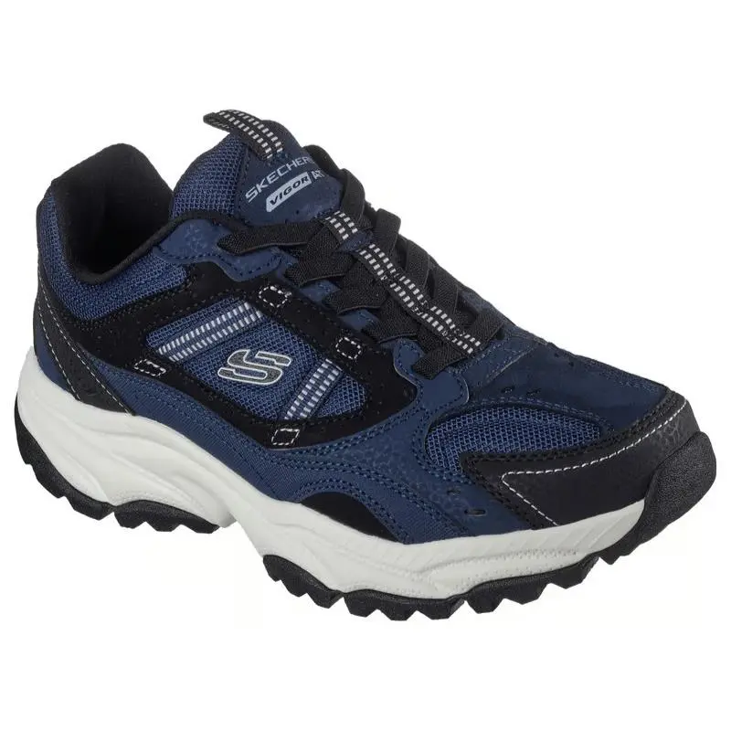 Mens Skechers Vigor AT Three Cornres Navy Black Suede Shoes - Blue