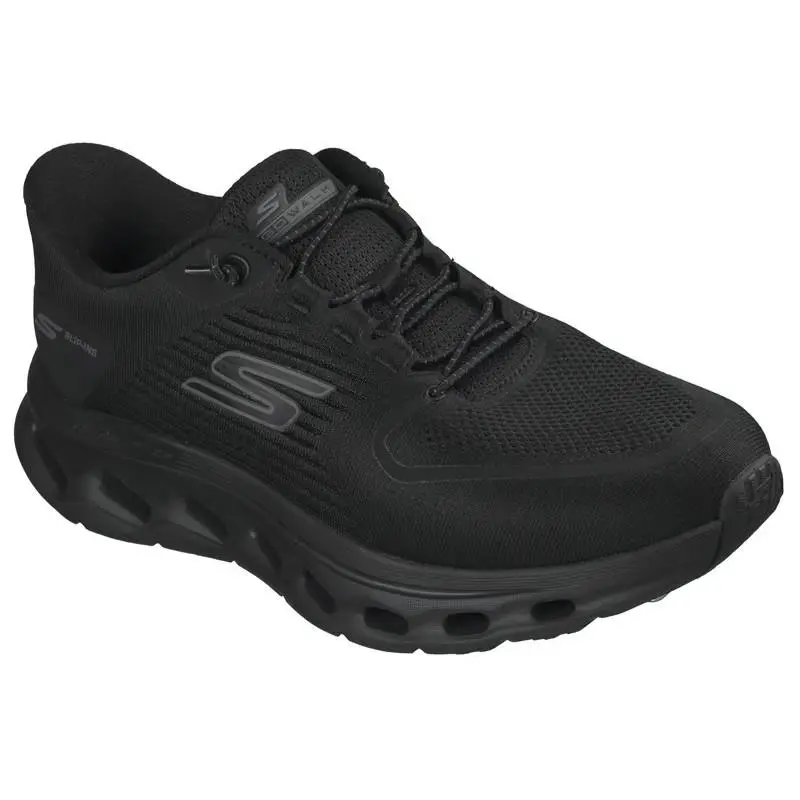 Mens Skechers Slip Ins GO Walk Glide Step 2.0 Santiago Black Monomesh Shoes