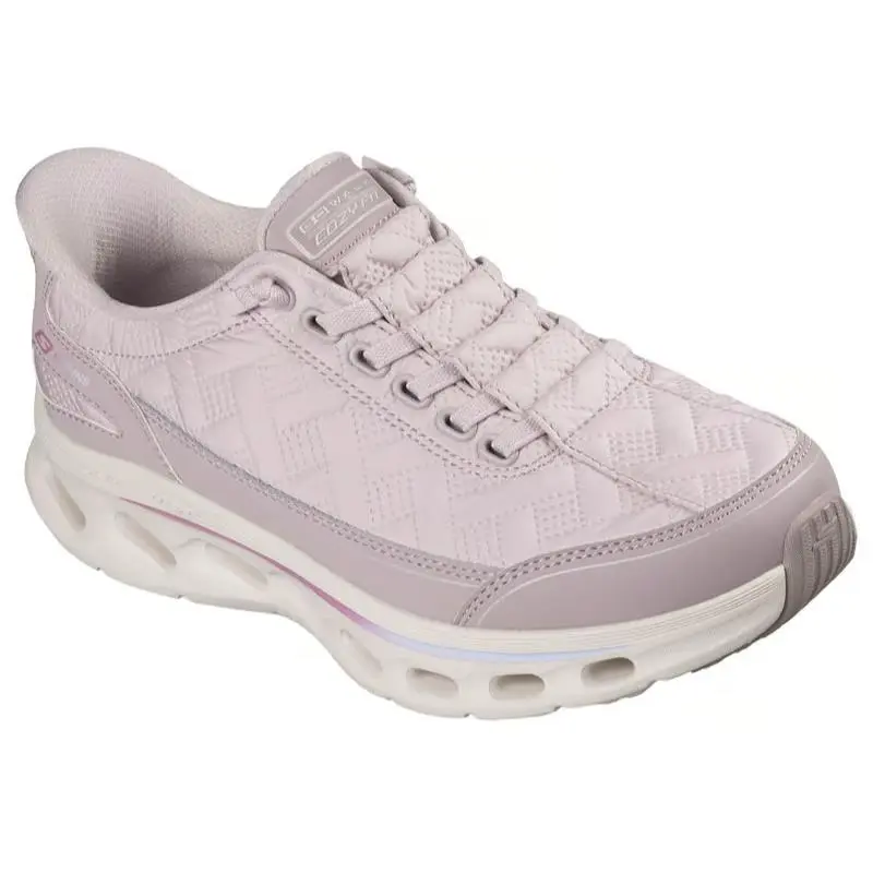 Womens Skechers Slip Ins GO Walk Glide Step 2.0 Cozy Fit Light Mauve Fabric