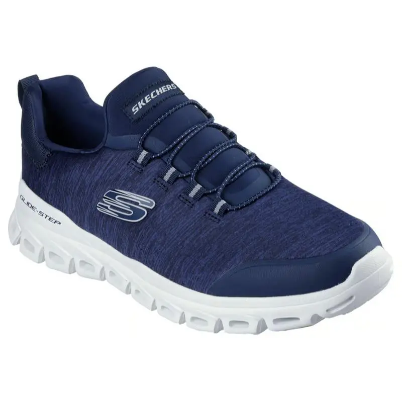 Mens Skechers Glide Step Ryla Navy Heathered Jersey Shoes