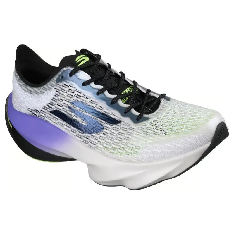 Mens Skechers Aero Tempo White Multi Mesh Shoes