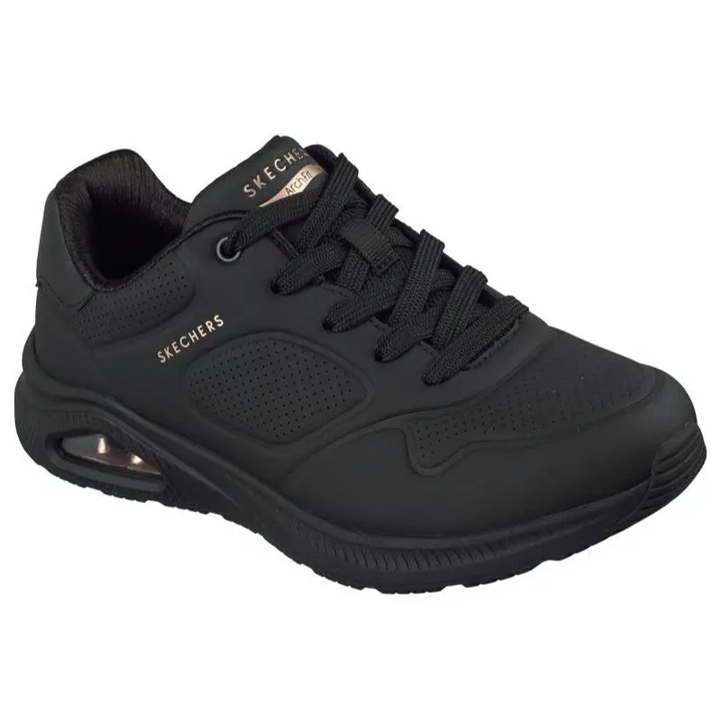 Womens Skechers Relaxed Fit Arch Fit Uno Zen Mode Black Durabuck Shoes