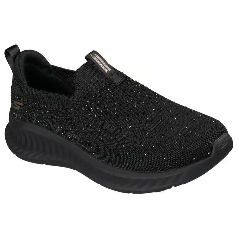 Womens Skechers GO Walk Now Lovely Black Knit Shoes