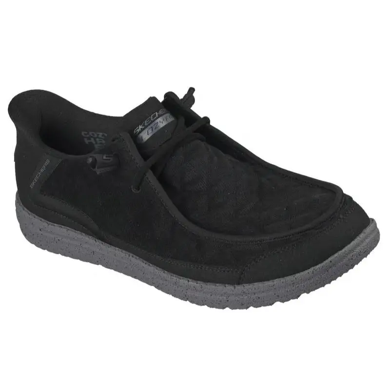 Mens Skechers Slip Ins Relaxed Fit Melson Cozy Fit Diamond Black Suede