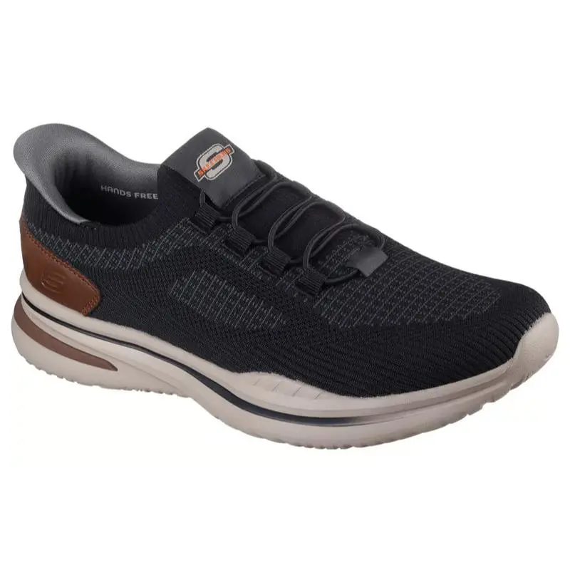 Mens Skechers Slip Ins Relaxed Fit Norlan Alonso Black Knit Shoes