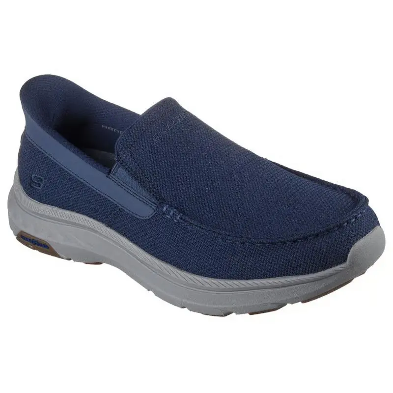 Mens Skechers Slip Ins Pollard Wilfred Navy Mesh Shoes