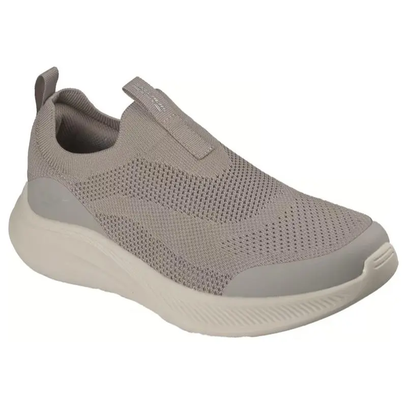 Mens Skechers Bobs Moda Flex Broad Acre Taupe Knit Shoes