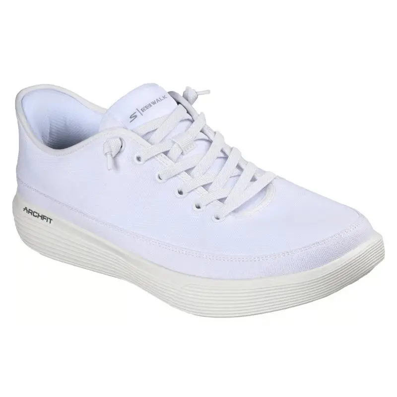 Mens Skechers Slip Ins GO Walk Commuter Berlin White Canvas Shoes