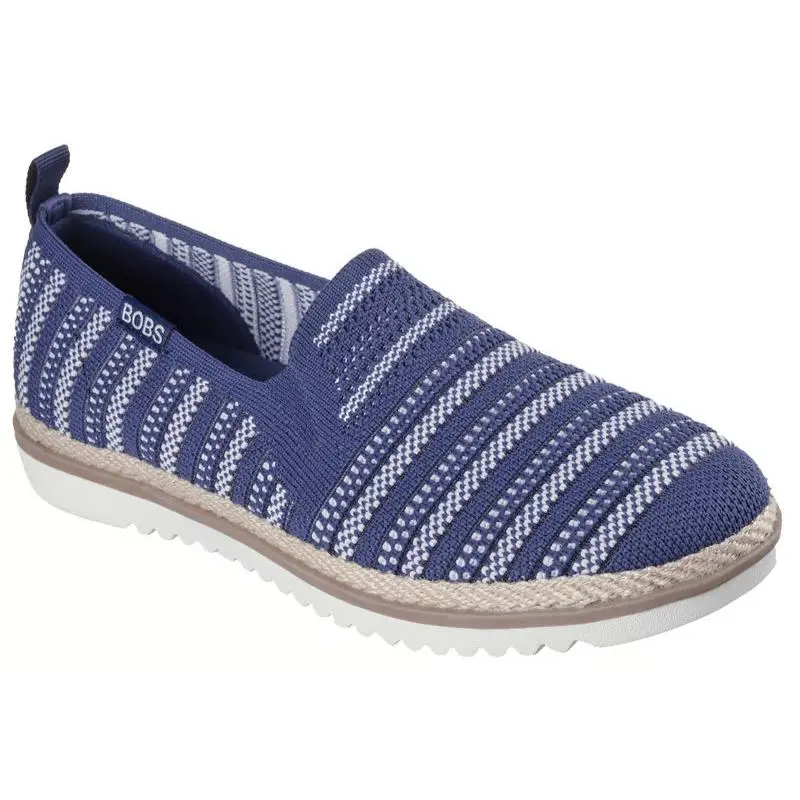 Womens Skechers Bobs Flexpadrille LO SO Chic Navy Multi Woven Shoes