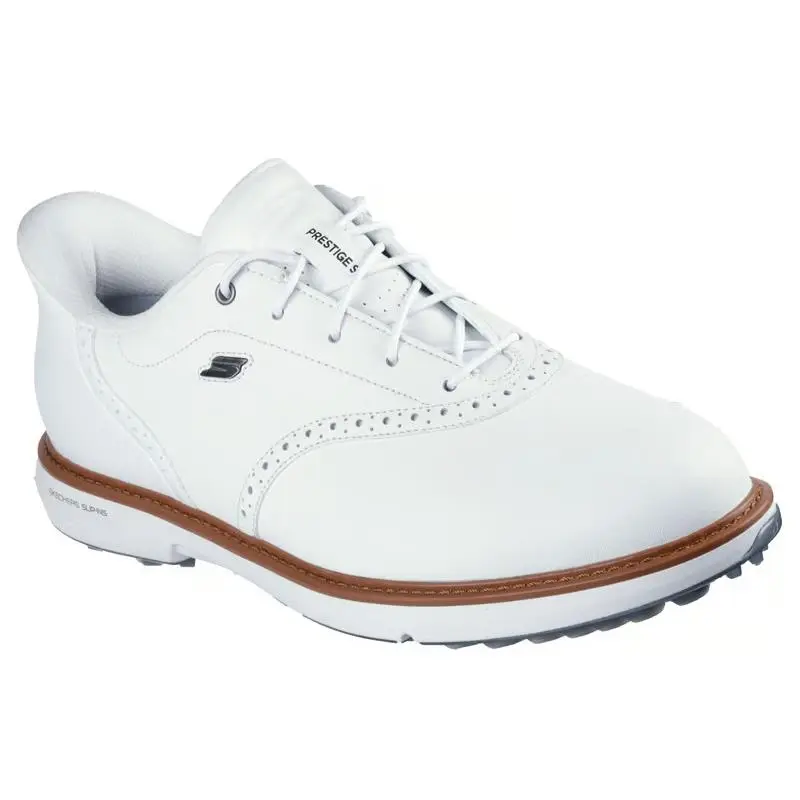 Mens Skechers Slip Ins Waterproof GO Golf Prestige SL White Leather Shoes