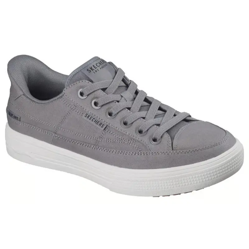 Mens Skechers Slip Ins Arch Fit Arcade See YA There Gray Canvas Shoes