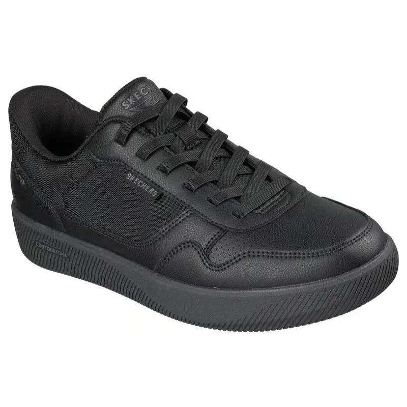 Mens Skechers Slip Ins Arch Fit Court Break Komfortabel Black Mesh Shoes