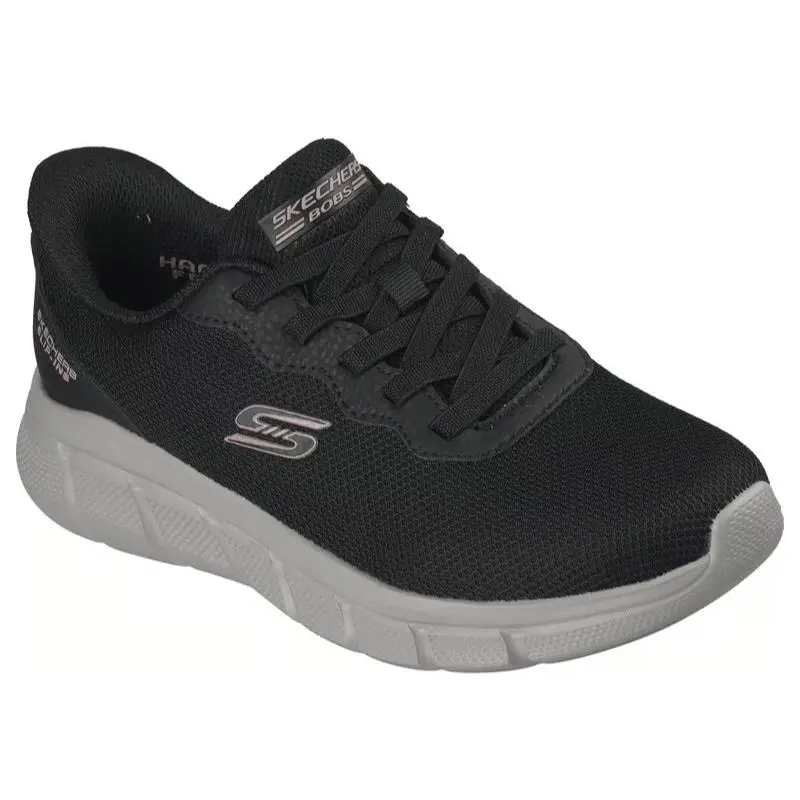 Womens Skechers Slip Ins Bobs Sport B Flex Flex Lucy Black Mesh Shoes
