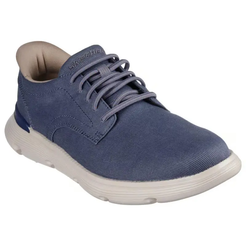 Mens Skechers Slip Ins Garza Clive Blue Canvas Shoes
