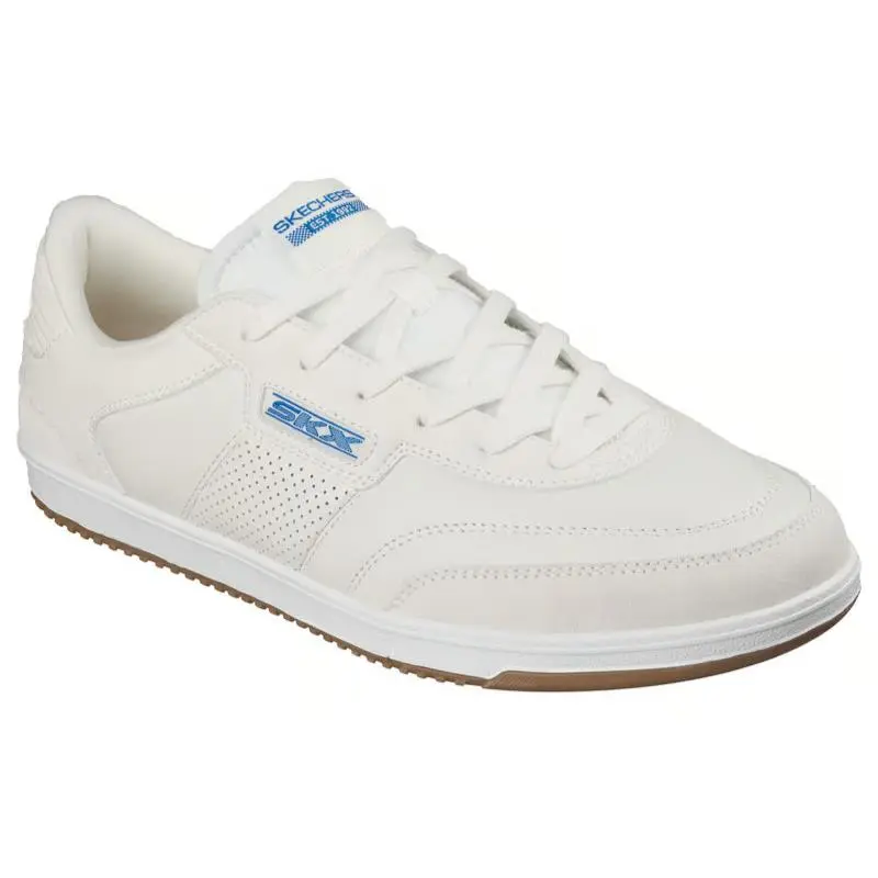 Mens Skechers Hotshot Diegoh Natural Blue Leather Shoes