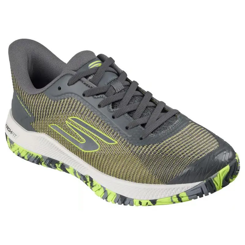 Mens Skechers Viper Court Pro 2.0 Pickleball Gray Yellow Athletic Shoes