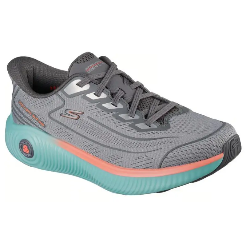 Mens Skechers Slip Ins Arch Fit GO Run Anywhere Ember Gray Blue Mesh Shoes