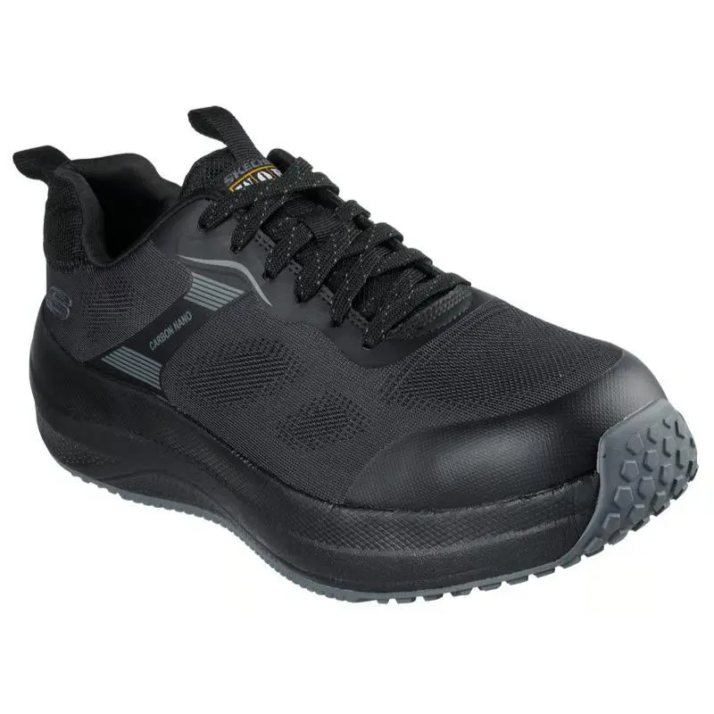 Mens Skechers Work Transporter Lite Black Knit Shoes