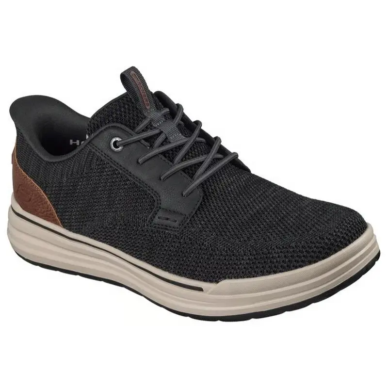 Mens Skechers Slip Ins Relaxed Fit Sterling Ramone Black Knit Shoes