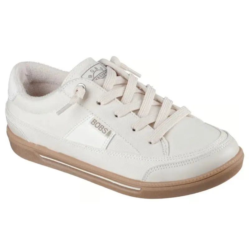 Womens Skechers Bobs B Cute 2.0 Low Stride Off White Canvas Shoes