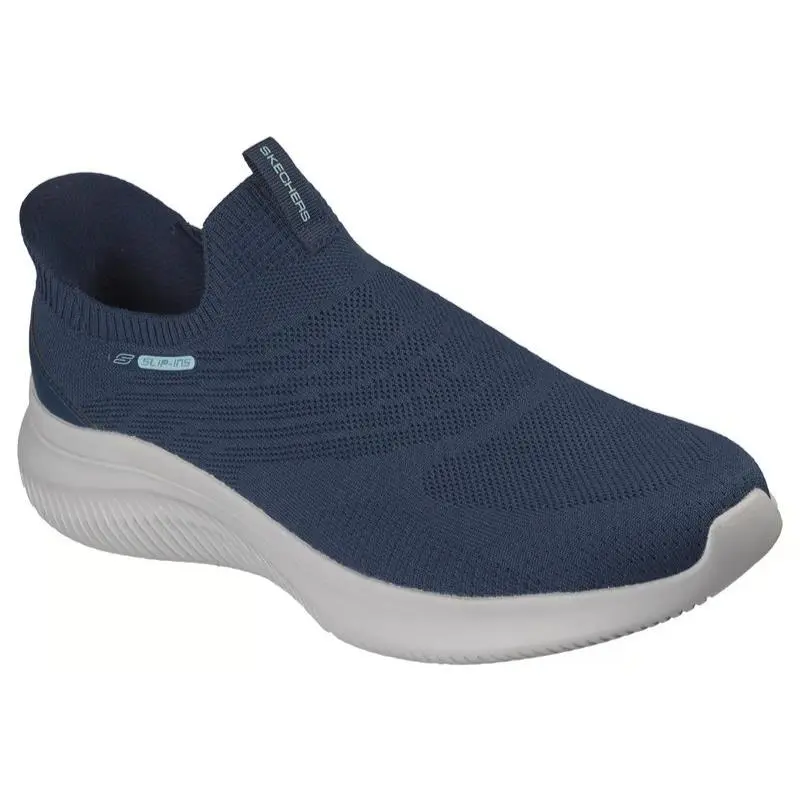 Mens Skechers Slip Ins Ultra Flex 4.0 Calavera Navy Knit Shoes - Blue