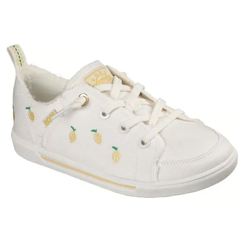 Womens Skechers Bobs B Cute 2.0 Fruity Feeling White Yellow Canvas Shoes