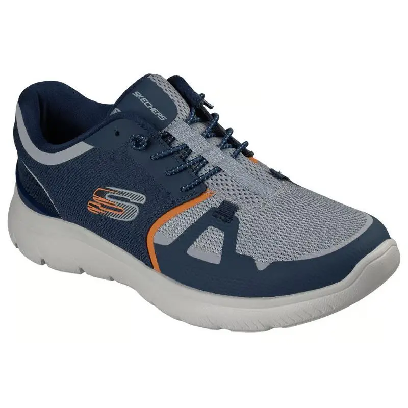 Mens Skechers Summits Clotto Navy Orange Mesh Shoes