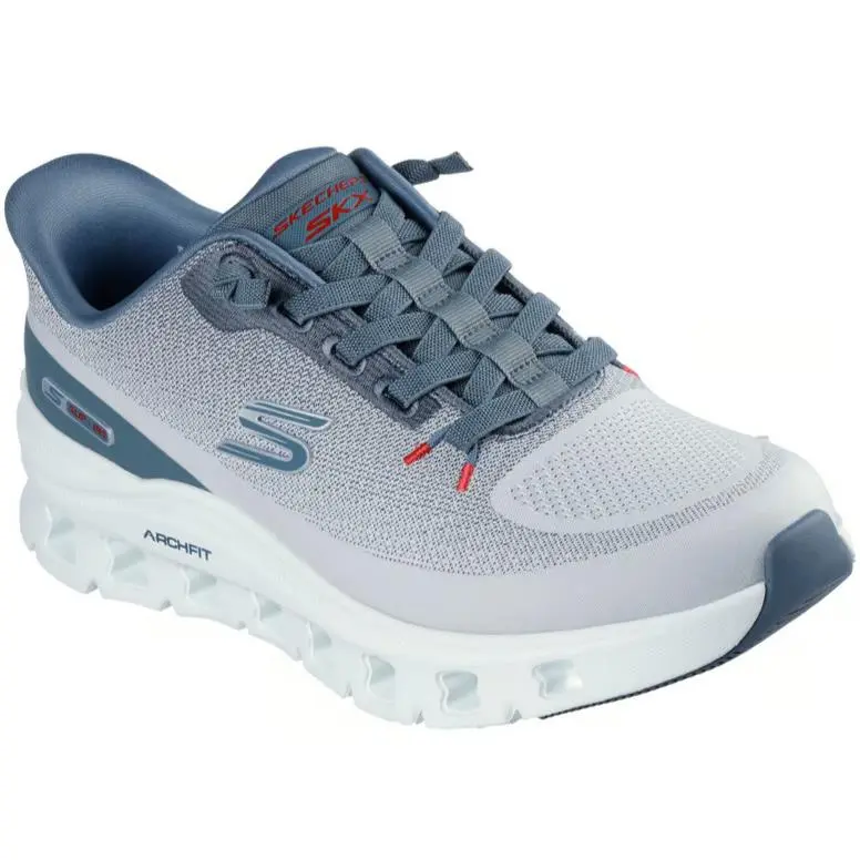 Mens Skechers Slip-ins Arch Fit Glide Step Pro Light Grey Blue
