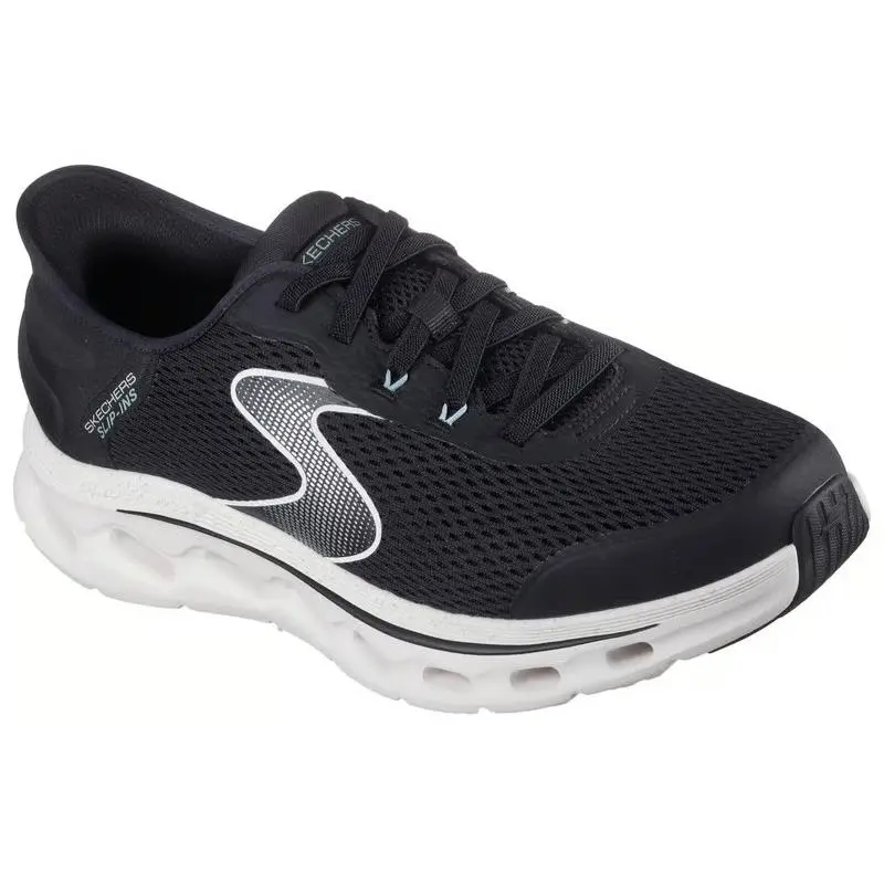 Mens Skechers Slip Ins GO Walk Glide Step 2.0 Zander Black White Mesh Shoes