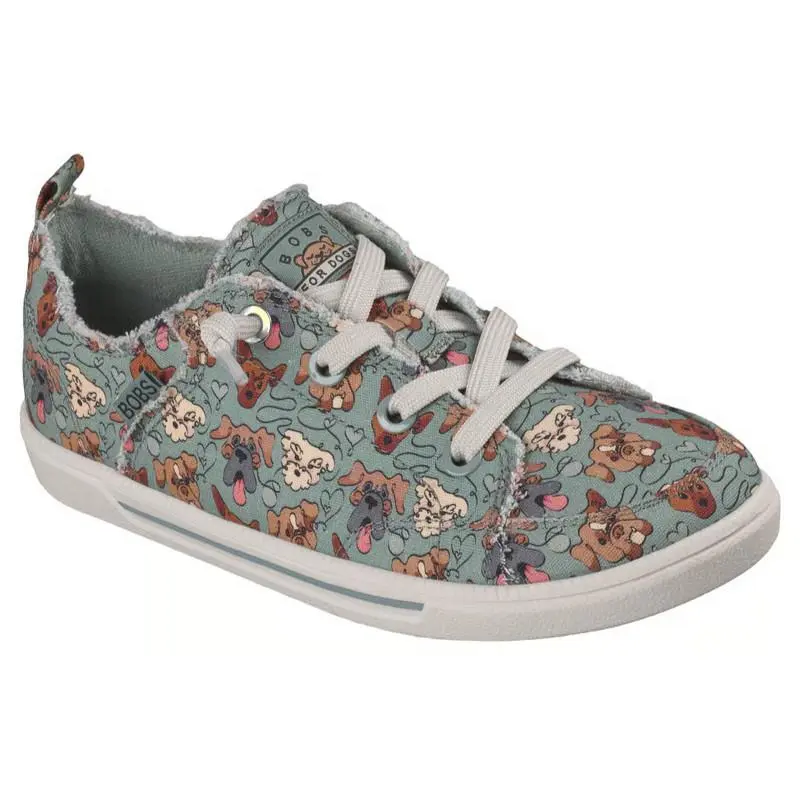 Womens Skechers Bobs B Cute 2.0 Hound Huggers Green Multi Canvas Shoes