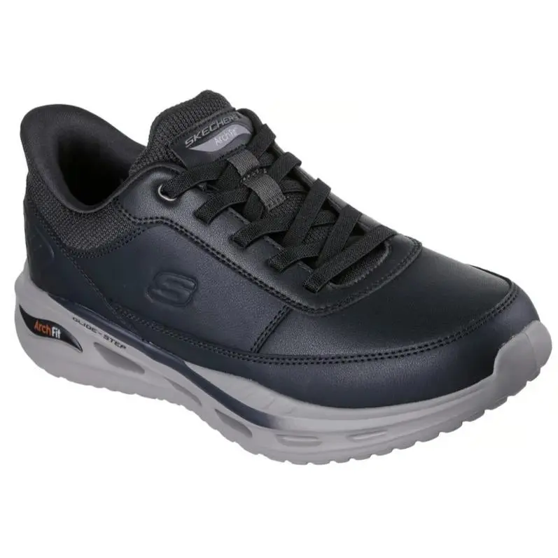 Mens Skechers Slip Ins Arch Fit Orvan Moxley Black Leather Shoes