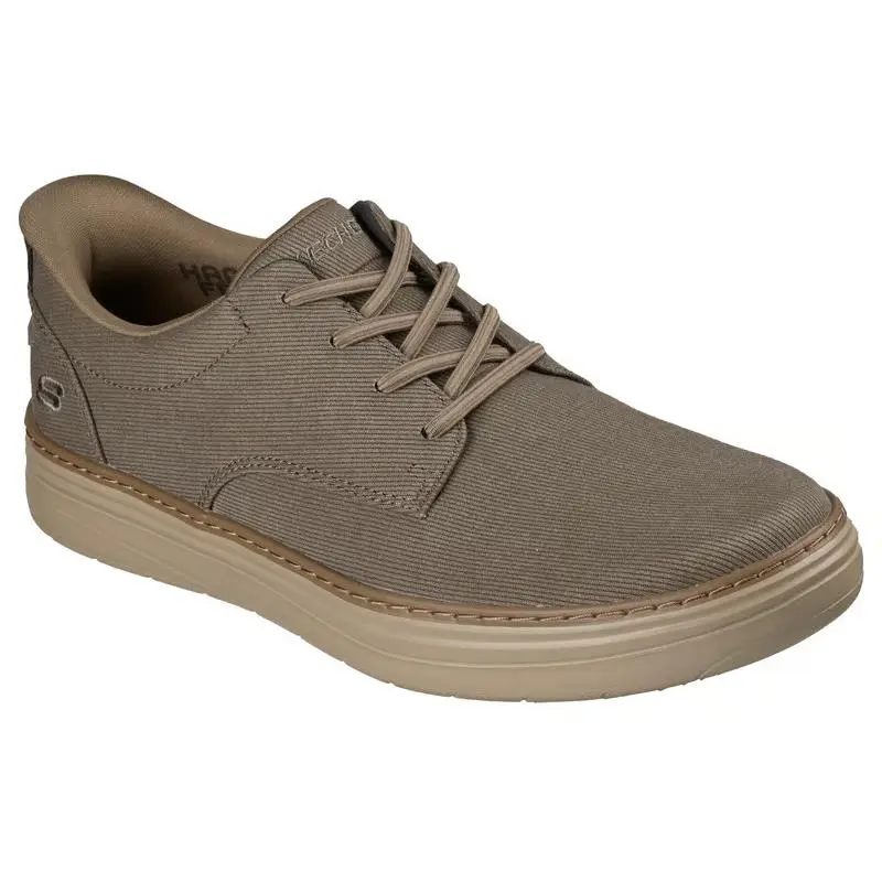 Mens Skechers Slip Ins Hyland Justino Dark Taupe Canvas Shoes