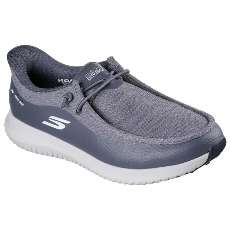 Mens Skechers Slip Ins Relaxed Fit GO Golf Flight Moc Gray Mesh Shoes