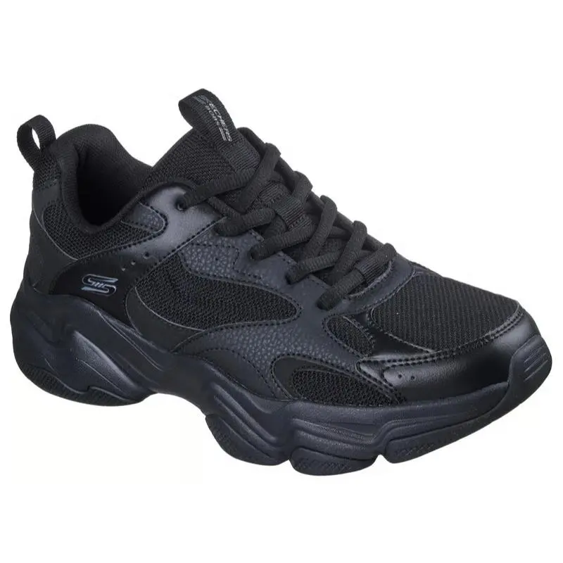 Mens Skechers Bobs Sport Diego Fusion Motion Black Mesh Shoes