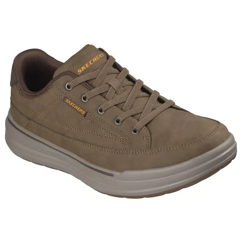 Mens Skechers Relaxed Fit Sterling Cedrick Light Brown Leather Shoes