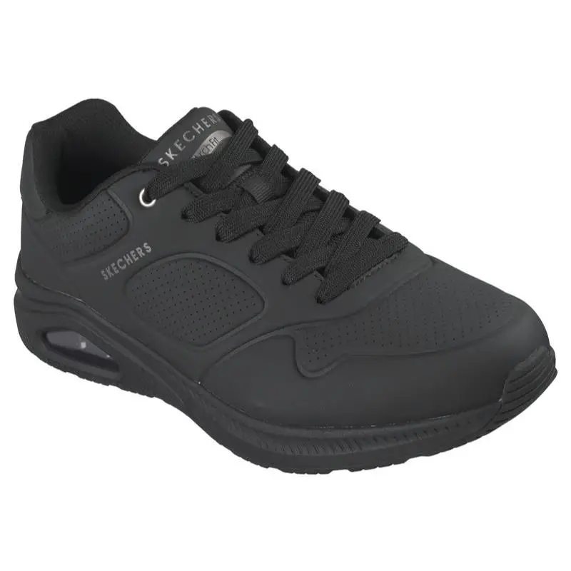 Mens Skechers Relaxed Fit Arch Fit Uno Zen Mode Black Durabuck Shoes