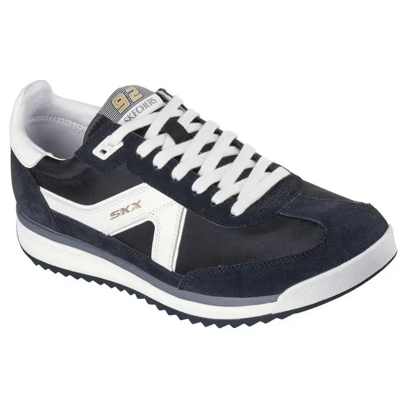 Mens  Skx 92 Spective Black White Suede Shoes Wide by Skechers