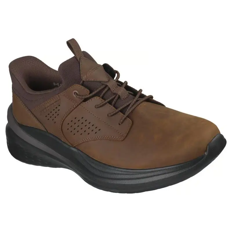 Mens Skechers Slip Ins Relaxed Fit Slade 2.0 Encore Brown Leather Shoes