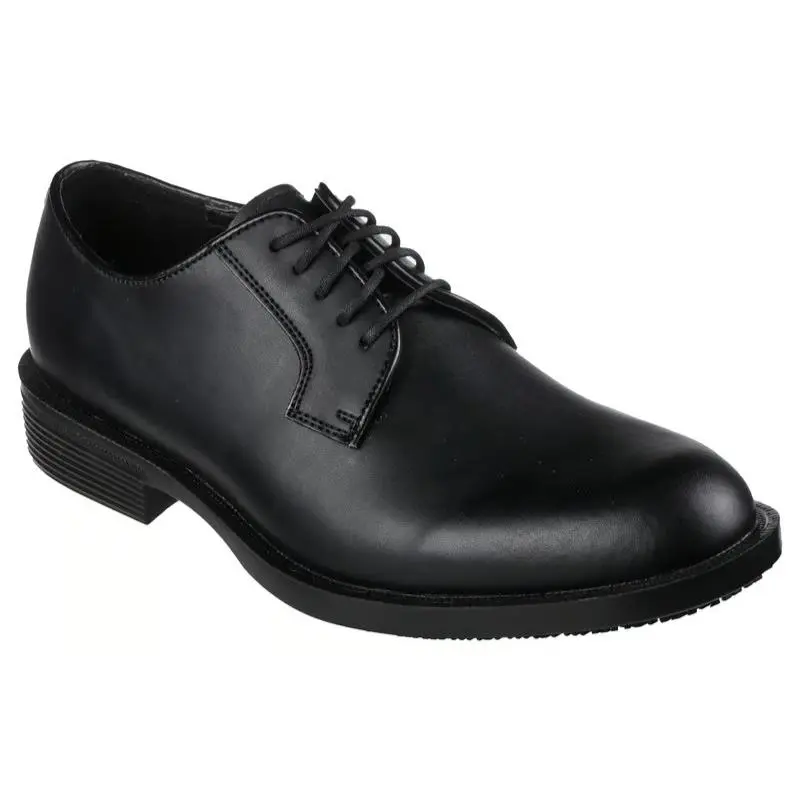 Mens Skechers Work Relaxed Fit Rylon SR Black Leather Shoes