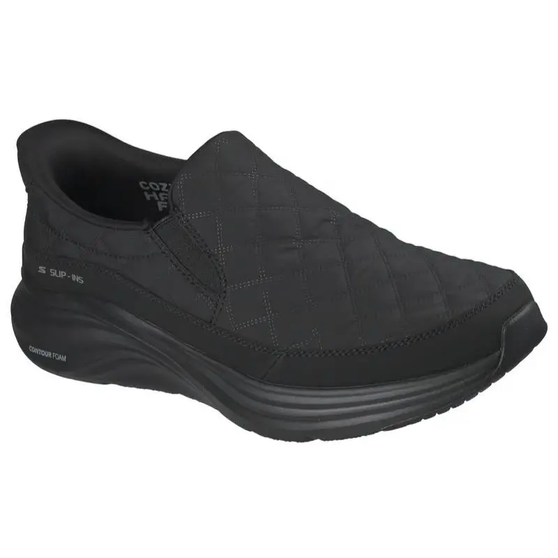 Mens Skechers Slip Ins Contour Foam Cozy Fit Nordain Black Fabric Shoes