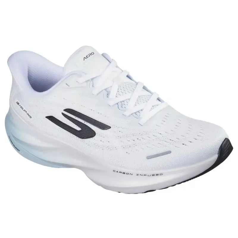Mens Skechers Slip Ins Aero Spark White Light Blue Mesh Shoes