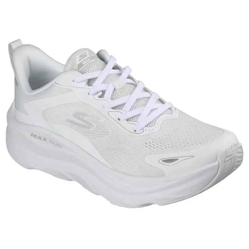 Mens Skechers Max Run Pacewave White Mesh Shoes
