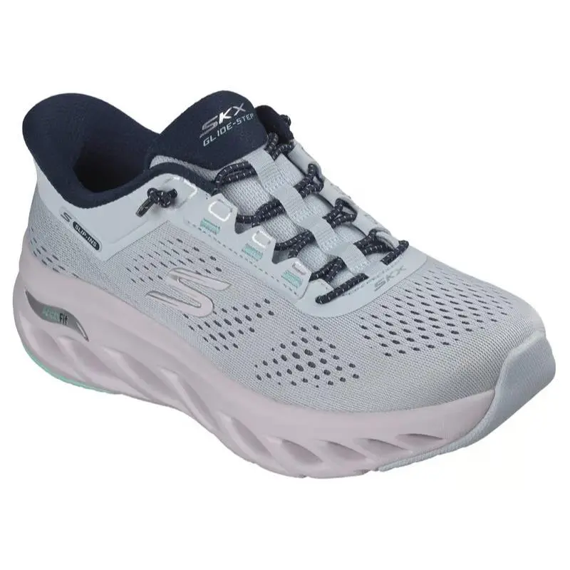 Womens Skechers Slip Ins Arch Fit Glide Step Cool Current Light Blue Mesh