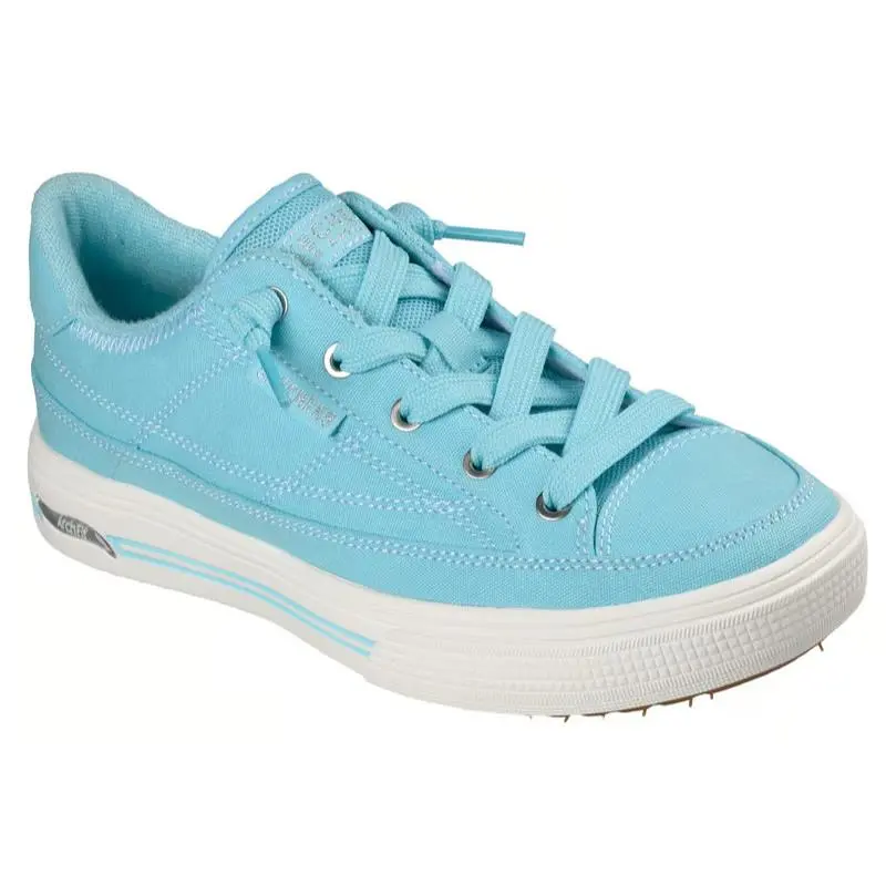 Womens Skechers Arch Fit Arcade Arcata Aqua Canvas Shoes
