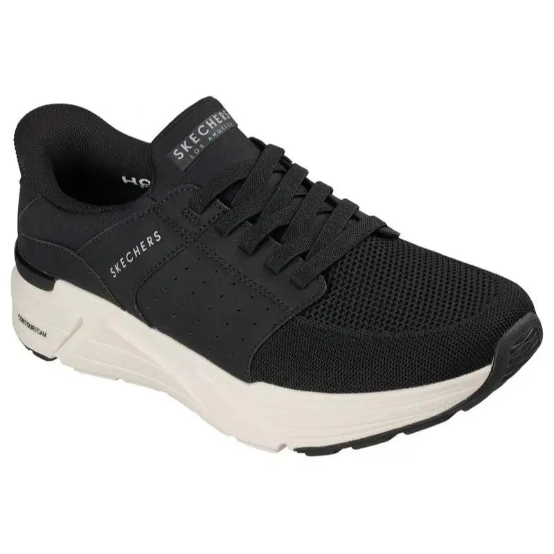 Mens Skechers Slip Ins Rovino Lite Black Knit Shoes
