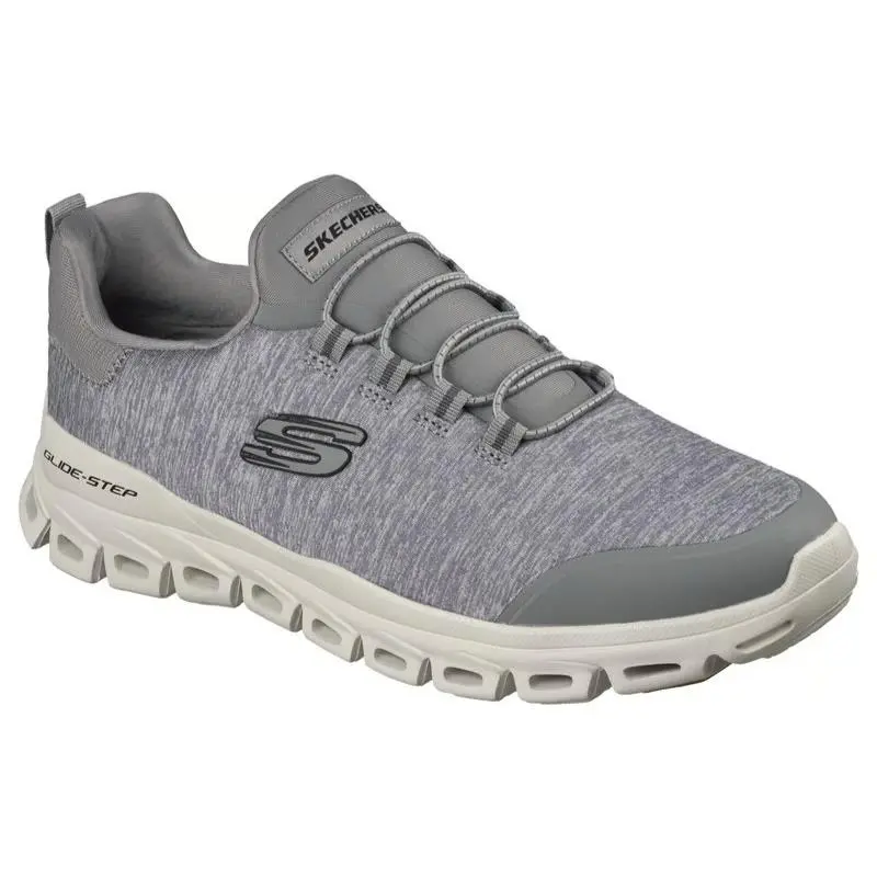 Mens Skechers Glide Step Ryla Gray Heathered Jersey Shoes