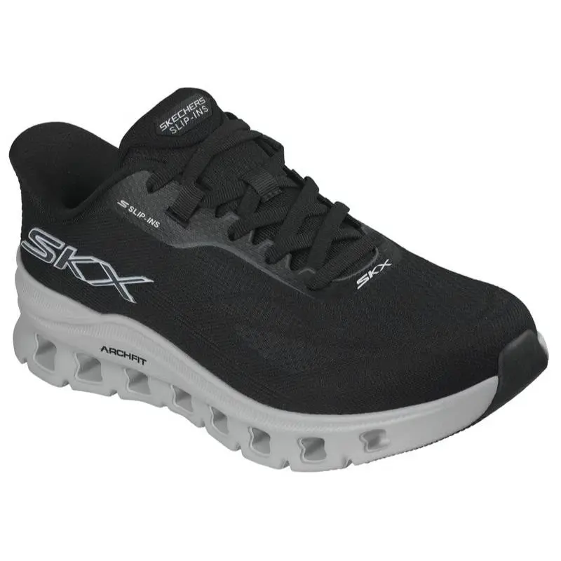 Mens Skechers Slip Ins Arch Fit Glide Step Pro Larzo Black Monomesh Shoes