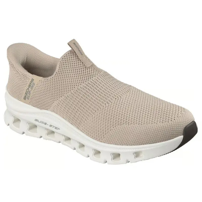 Mens Skechers Slip Ins Glide Step Pro Vexel Taupe Knit Shoes