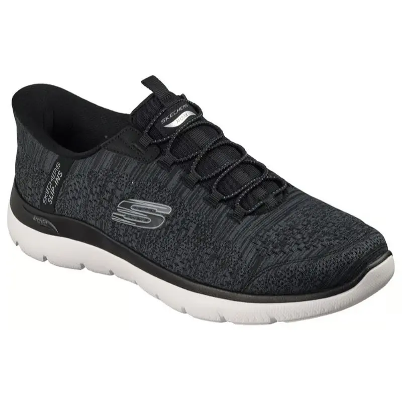 Mens Skechers Slip Ins Arch Fit Summits Vorken Black Mesh Shoes